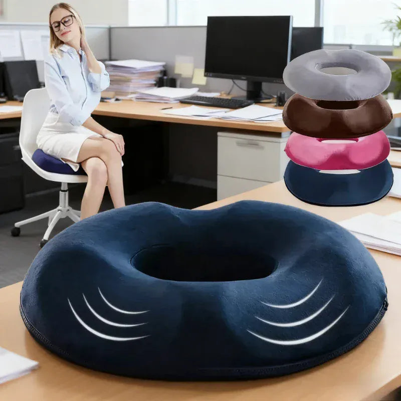 1 Piece Donut-Shaped Memory Foam Seat Cushion - Soft, Breathable, Design for Daily Sitting, Office, Home, Car Use