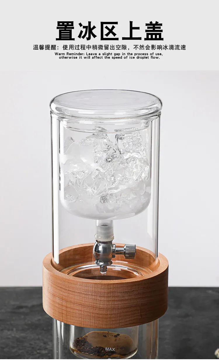 Glass Cold brew coffee maker Glass coffee set Double ice drop coffee maker Hand brew coffee maker Coffee tools