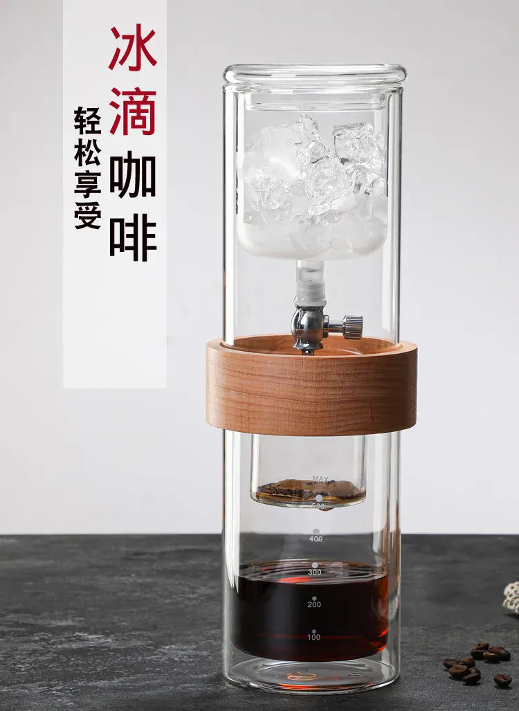 Glass Cold brew coffee maker Glass coffee set Double ice drop coffee maker Hand brew coffee maker Coffee tools