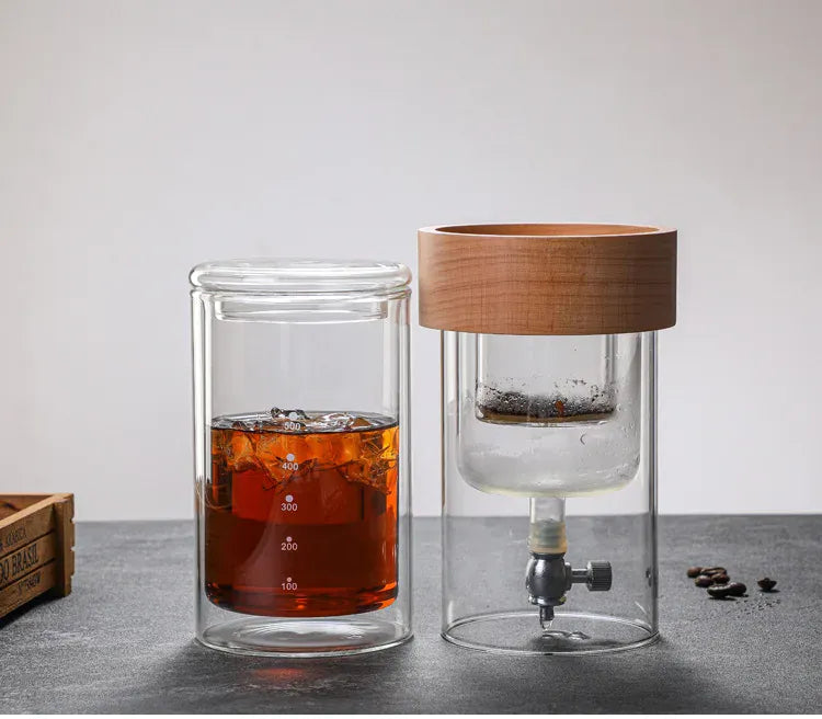 Glass Cold brew coffee maker Glass coffee set Double ice drop coffee maker Hand brew coffee maker Coffee tools